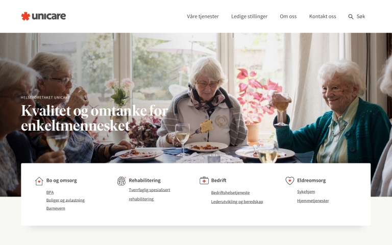 Kvalitet og omtanke på Unicares nye nettside